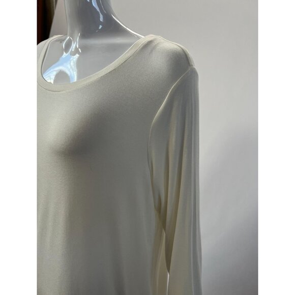 Lori Goldstein LOGO Womens Ivory Tunic Top With Lace Hem Detail Size 1X Soft Str - Picture 8 of 16